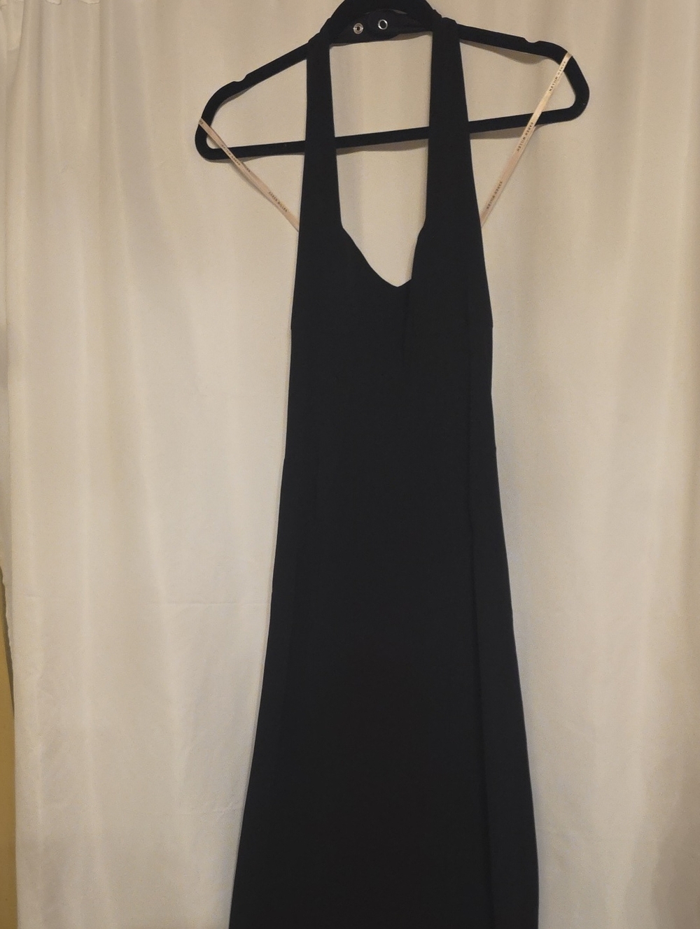 Karen Millen Black Halter Midi Dress Size 6 Very Stretchy Wedding Evening